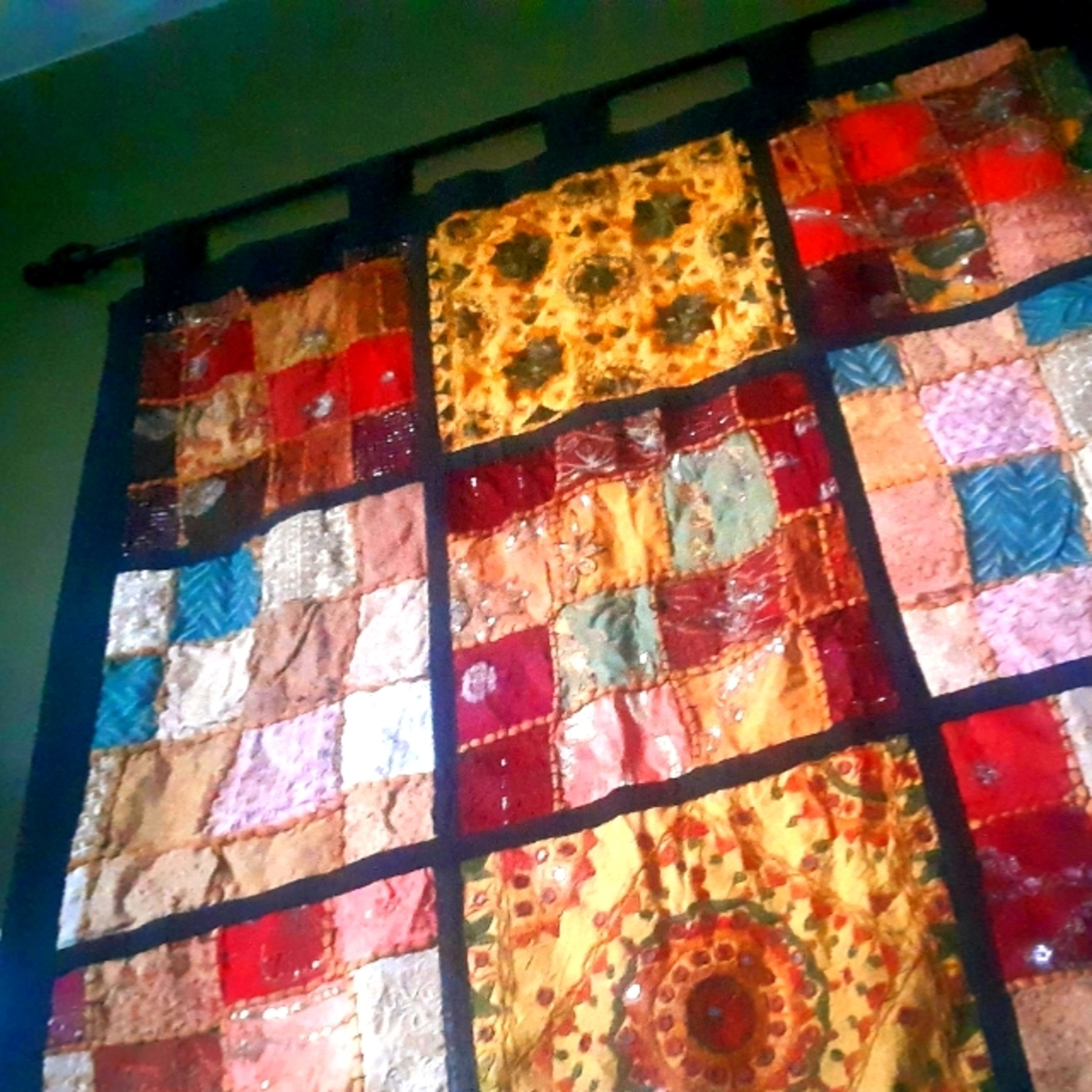 Moroccan Tapestry 9 Square Patchwork Embroidered